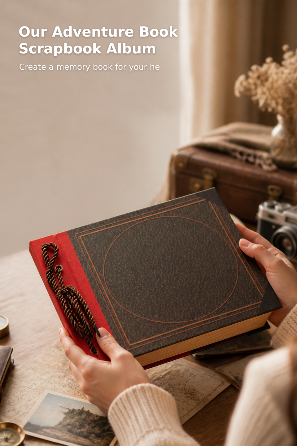 Our Adventure Book” Hardcover Scrapbook Album